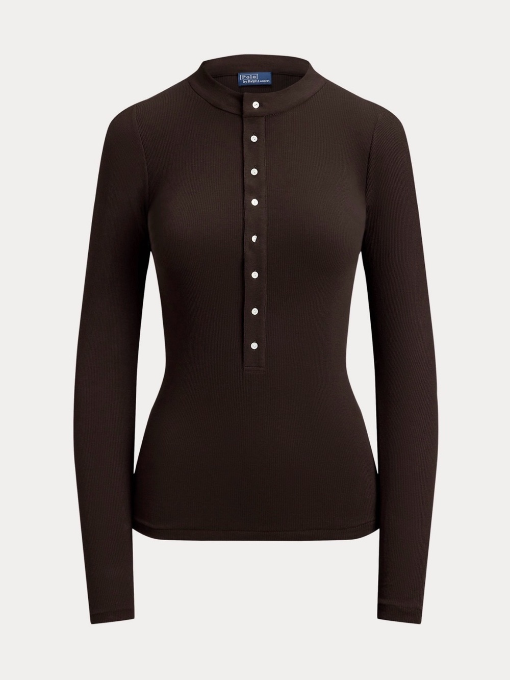 Ralph Lauren Dark Brown Long-Sleeve Henley Top